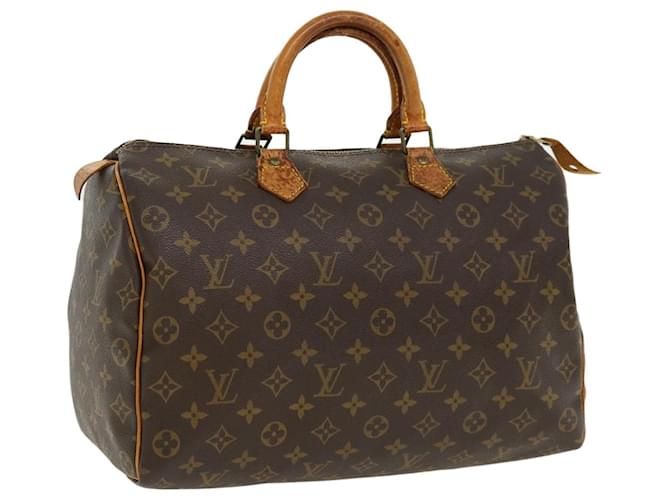 Louis Vuitton Monogram Speedy 35 Hand Bag M41524 LV Auth 31243 Cloth  ref.648643