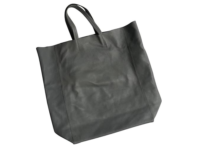 Big Bag Céline Vertical Cabas Grey Leather  ref.647523
