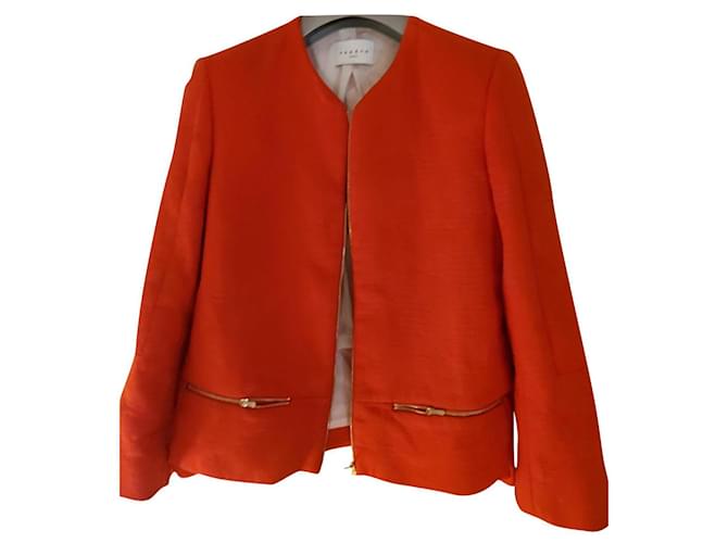 Sandro Jackets Red Wool  ref.648392