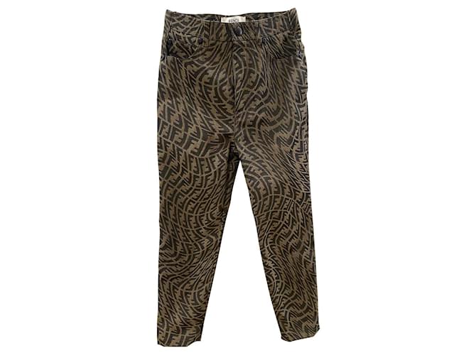 Fendi Pants, leggings Brown Cotton ref.648652 - Joli Closet