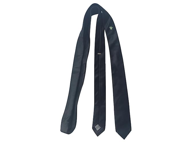 Dior Cravates Soie Noir  ref.648867