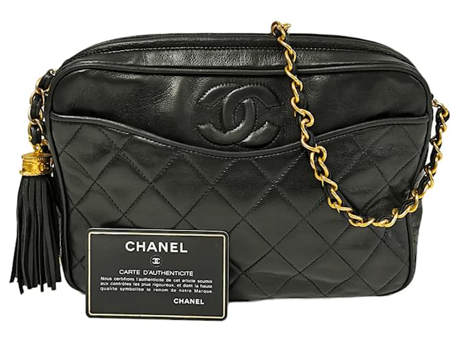 Chanel Camera Bag Small Black Lambskin Gold Leather ref.648880 Joli Closet