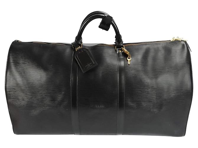 Louis Vuitton Keepall 60 black epi Leather  ref.648886