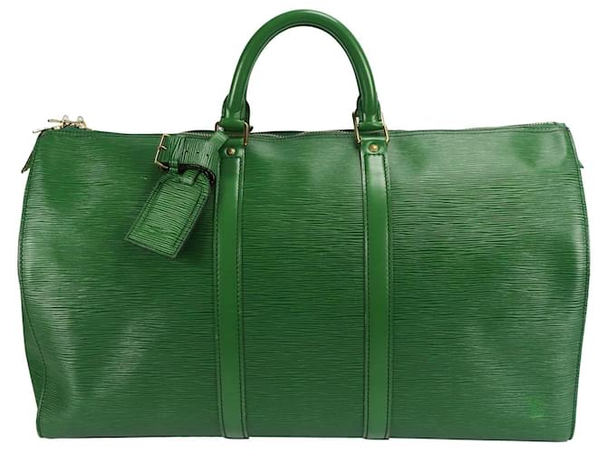 Louis Vuitton Keepall 50 epi verde Cuero  ref.648895