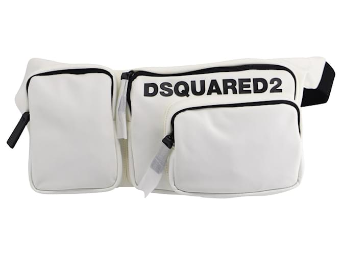 Dsquared2 Logo Belt Bag in White Polyester  ref.649027