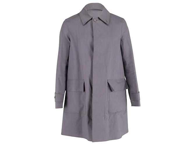 Balenciaga Mackintosh Coat in Grey Cotton  ref.649034