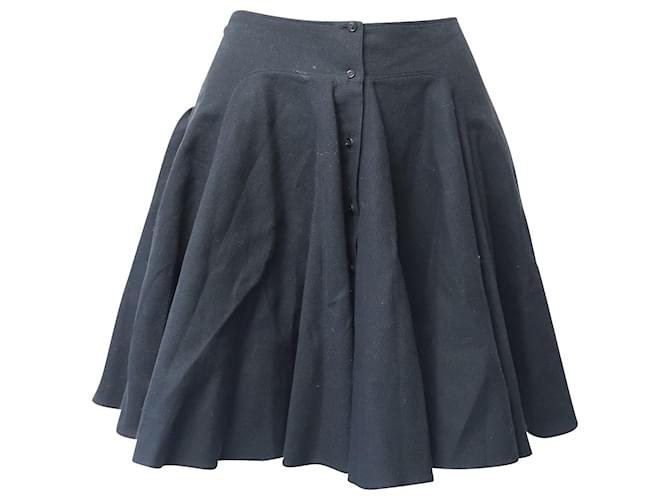 Alaïa Minifalda plisada Alaia de algodón negro  ref.649037