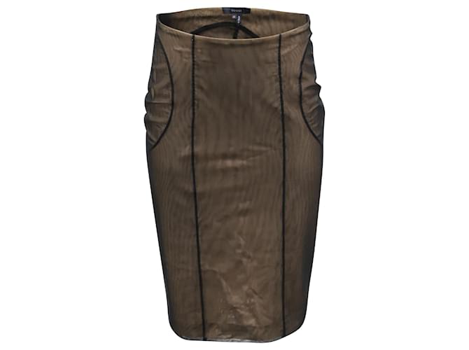 Gucci Mesh Pencil Skirt in Black Polyamide Nylon  ref.649039