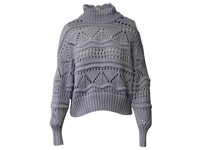 Isabel Marant Etoile Cable Knit Sweater in Blue Cotton   ref.649046