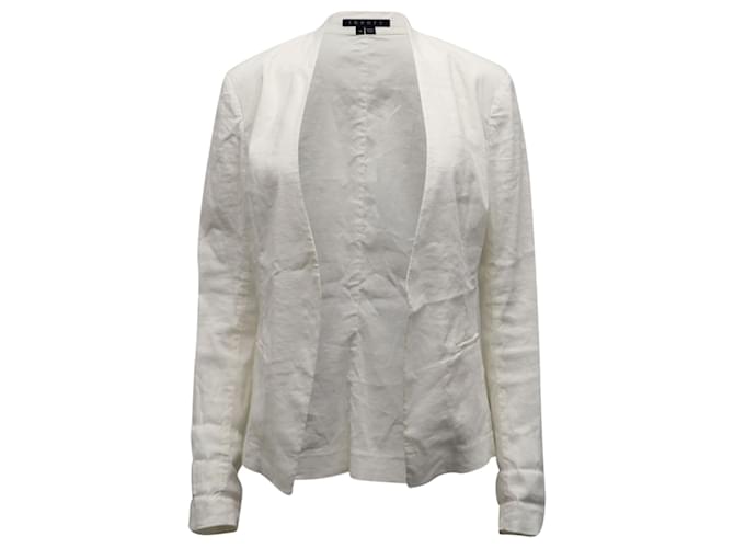 Theory Open Front Blazer in White Linen  ref.649047
