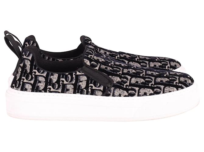 Dior Solar Slip-On Sneakers in Navy Blue Canvas Cloth  ref.649056