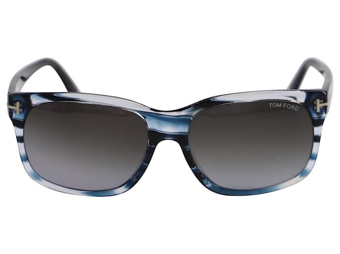 Tom Ford Barbara Square Sunglasses in Striped Blue Acetate Cellulose fibre   - Joli Closet