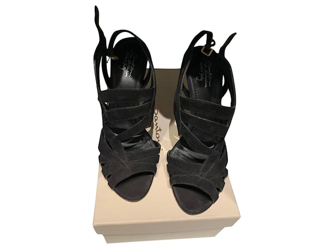 Santoni Sandals Black Leather  ref.649089