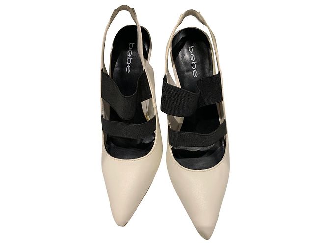 Autre Marque High Heels aus Leder in Eggshell Aus weiß