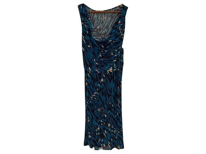 Versace Dresses Blue Viscose  ref.649097