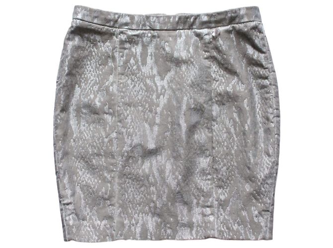 Guess Minifalda con estampado de serpiente Plata Beige Gris