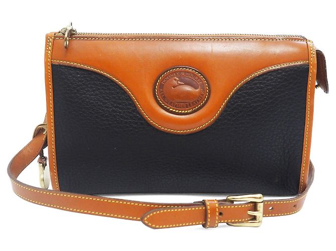 Dooney & Bourke Bolsa transversal Donney & Bourke de couro preto e marrom