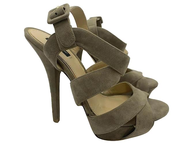 Dolce & Gabbana "Vita" Sandals in taupe Suede  ref.649136