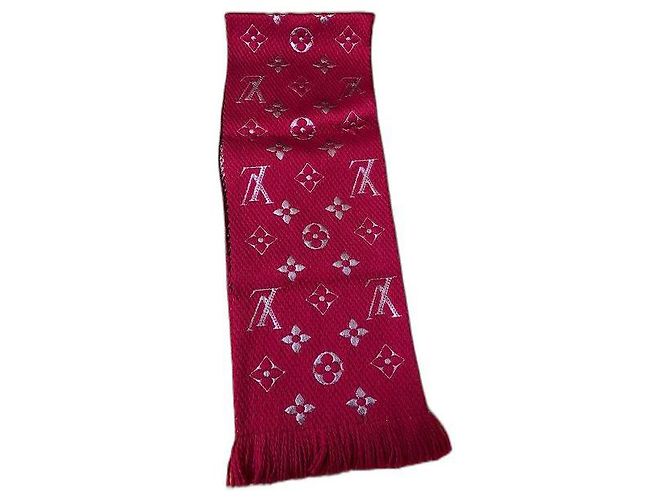 Cachecol Louis Vuitton Logomania de lã vermelha Vermelho
