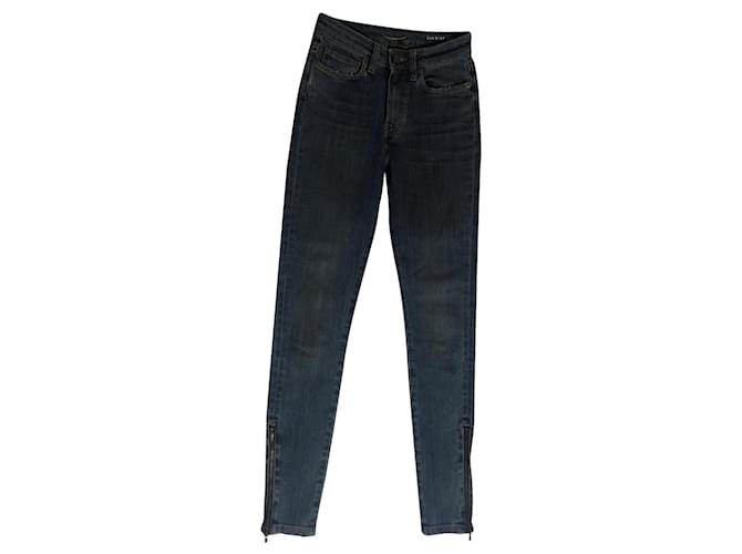 Saint Laurent Jeans Azul escuro Algodão Elastano  ref.649169