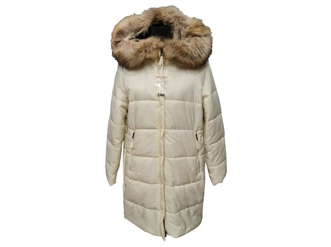 Weekend Max Mara Puffy Jacket Eggshell Fur