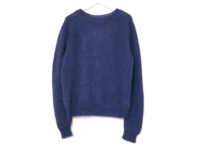 Masscob blauer Mohairpullover