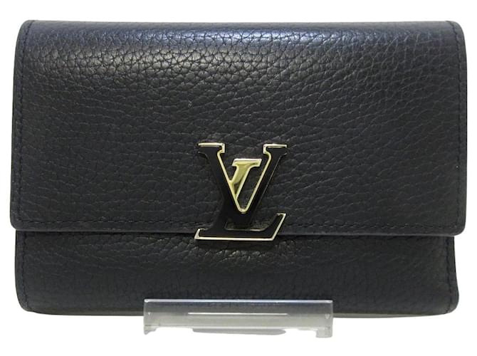 Louis Vuitton Portefeuille capucines Black Leather  ref.649385