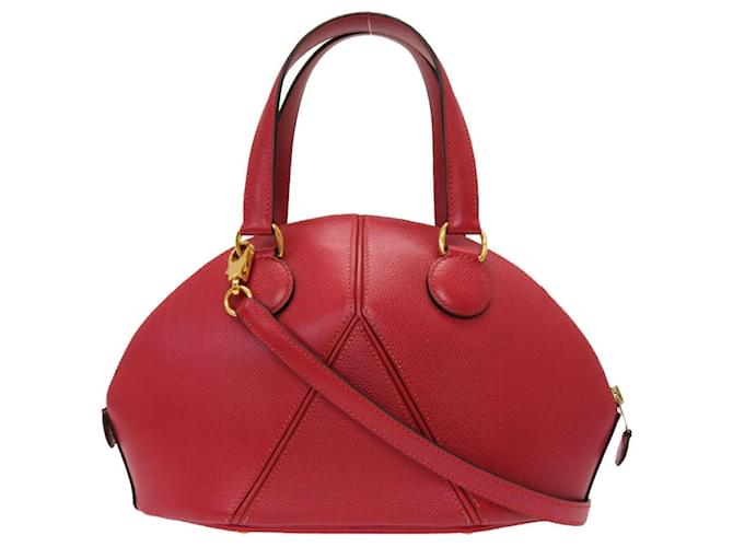 Hermès Vintage Roja Cuero  ref.649468