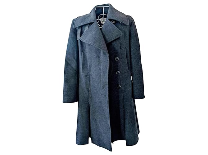 Cappotto Hermès in cashmere Grigio antracite Cachemire  ref.649538