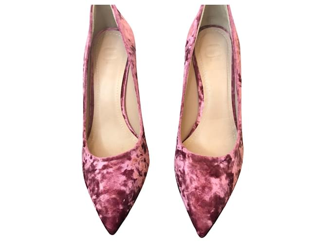 Autre Marque Velvet pumps 8 by Yoox Pink Leather  ref.649719