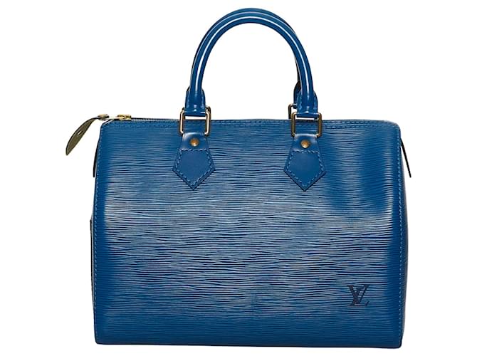 Louis Vuitton SPEEDY BANDOULIÈRE 25 Blue Leather ref.66413 - Joli Closet