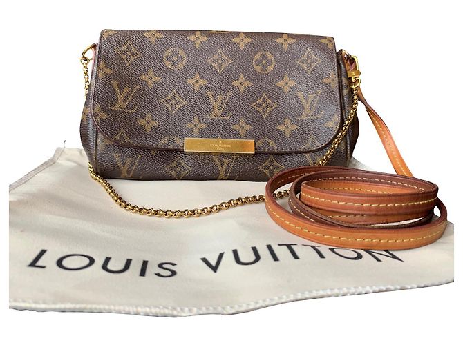Eva Louis Vuitton Favorite MM Handtasche Leder Bronze