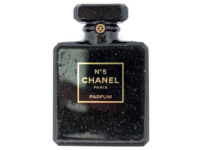 Other jewelry CHANEL BROOCH PERFUME BOTTLE NUMBER 5 IN BLACK RESIN BLACK RESIN BROOCH  ref.650107