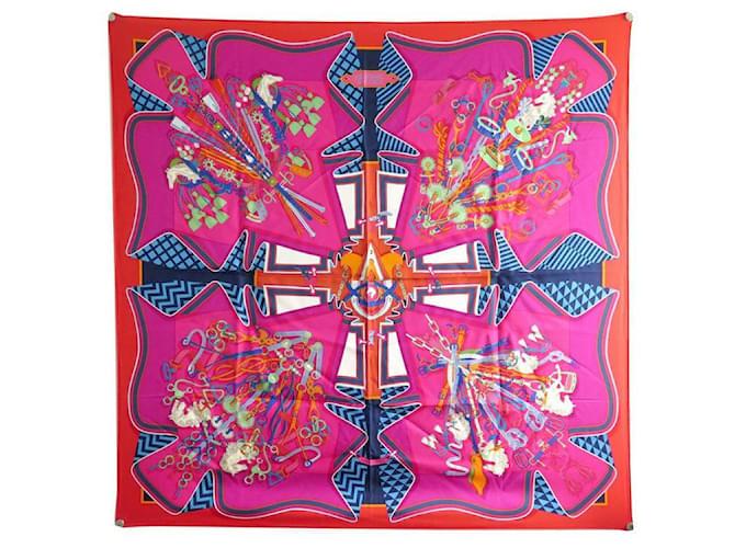 Hermès NEW HERMES SCARF BOUQUETS SELLIER PIERRE MARIE CARRE 90 SILK SCARF Multiple colors  ref.650129