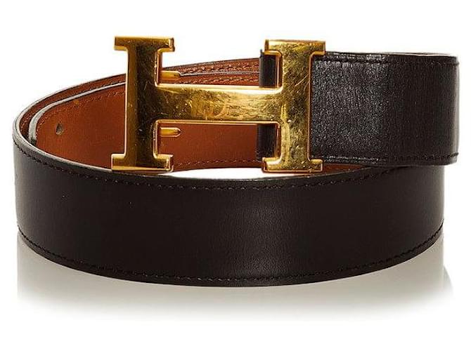 hermès Constance H Leather Belt brown Pony-style calfskin  ref.650185