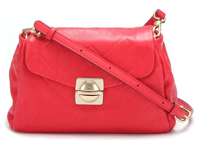 marc jacobs Quilted Leather Crossbody Bag red Pony-style calfskin  ref.650186