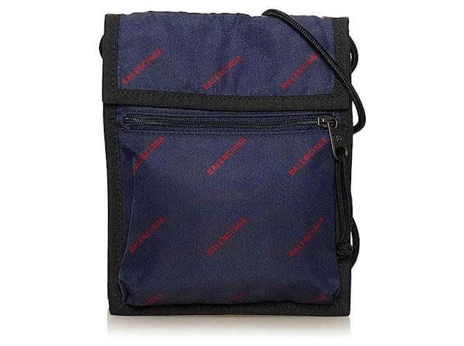 balenciaga Nylon Explorer Pouch Crossbody Bag black  ref.650204