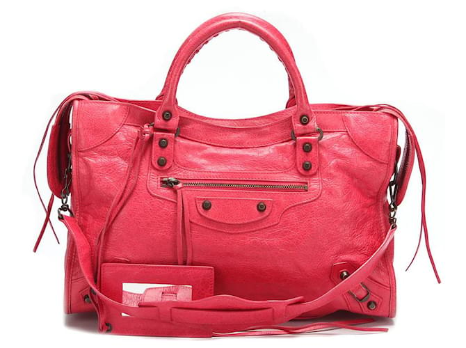 balenciaga Motocross Classic City Shoulder Bag red Leather Pony-style calfskin  ref.650272