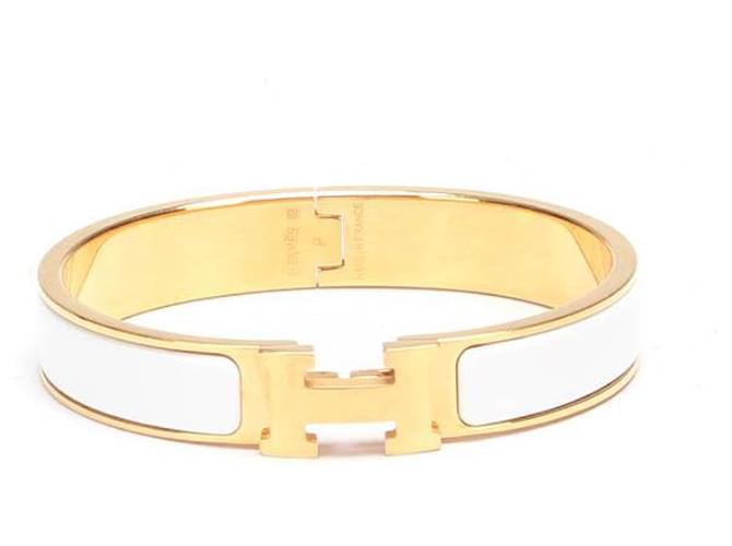 hermès Clic H Armband weiß Metall  ref.650295