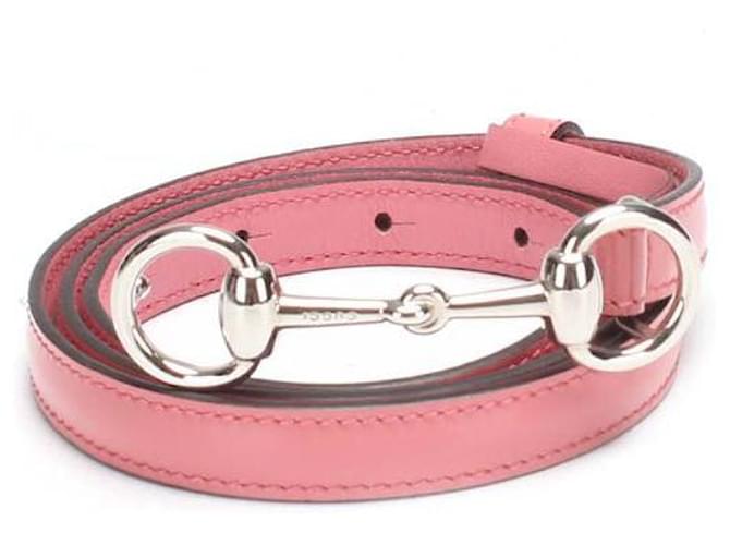 Gucci Cinto de Couro Horsebit rosa Bezerro-como bezerro  ref.650300