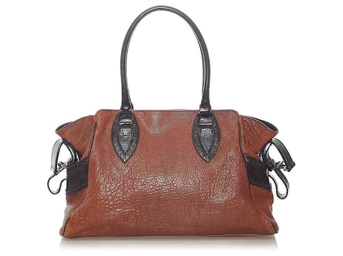 Fendi Leather Etniko Handbag Brown Pony-style calfskin  ref.650339