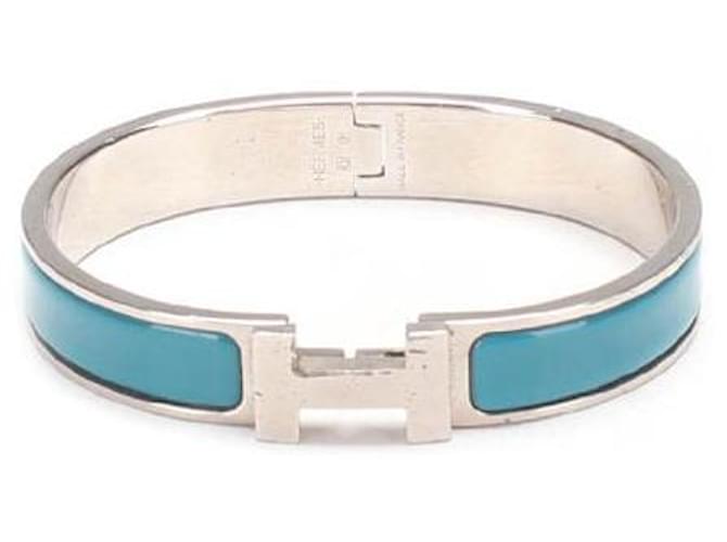 Hermès Fare clic sul braccialetto H Blu Metallo  ref.650378