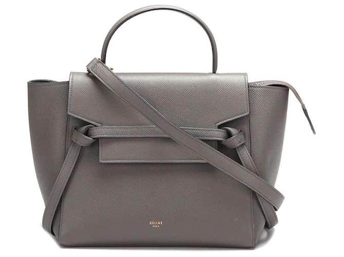 Céline Belt bag Grey Leather Pony-style calfskin  ref.650380