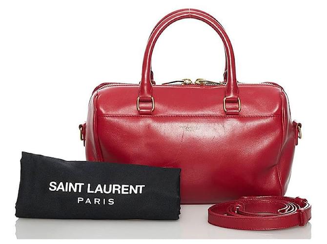 yves saint laurent Classic Leather Duffle Bag red Pony-style calfskin  ref.650406