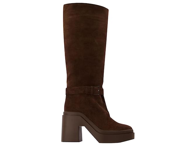 Robert Clergerie Ninon Boots in Brown Leather  ref.650739