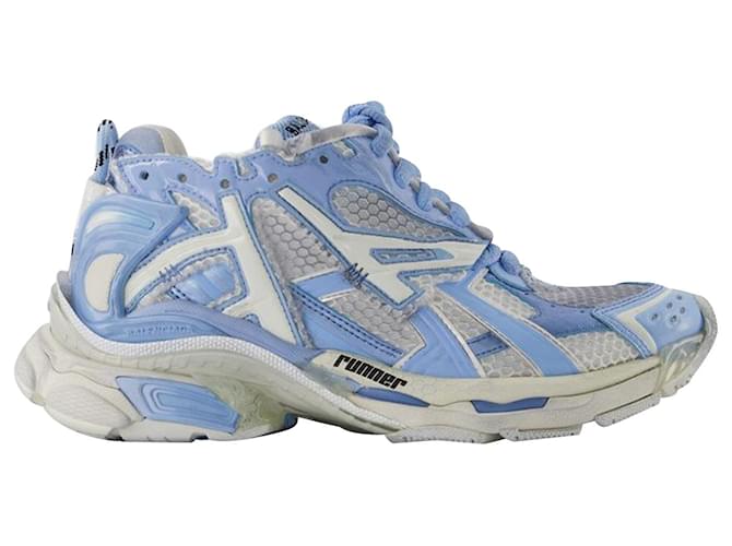 Balenciaga Sneakers Runner in Mesh Blu  ref.650743