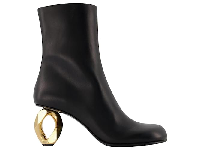 JW Anderson Chain Ankle Boots in Black Leather  ref.650746