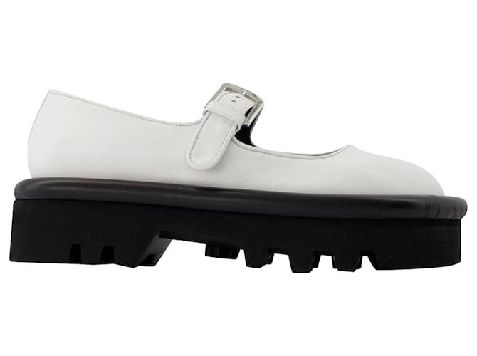 JW Anderson Bumper Chunky Flats in White Leather  ref.650747