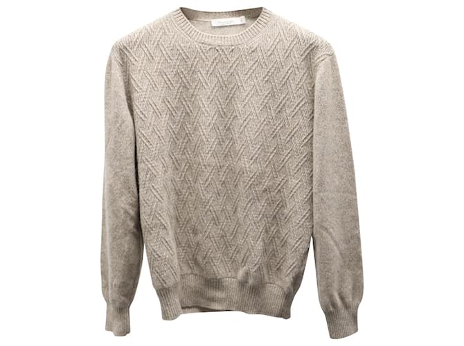 Ermenegildo Zegna Crewneck Sweater in Beige Wool  ref.650786