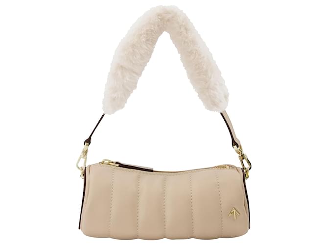 Autre Marque Mini Padded Cylinder Beige Leather  ref.650855